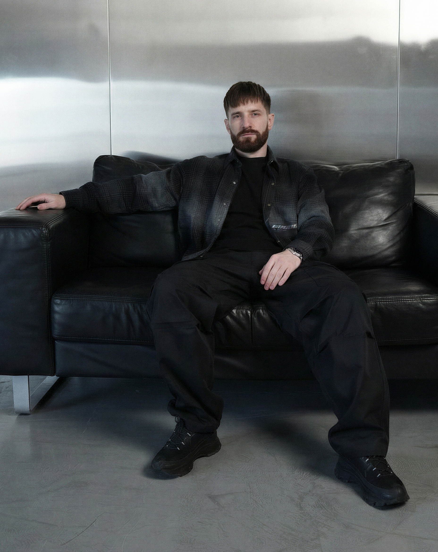 Album cover for 'False Memory' by Artifact — abstract blue and white geometric blur with gothic-style typography